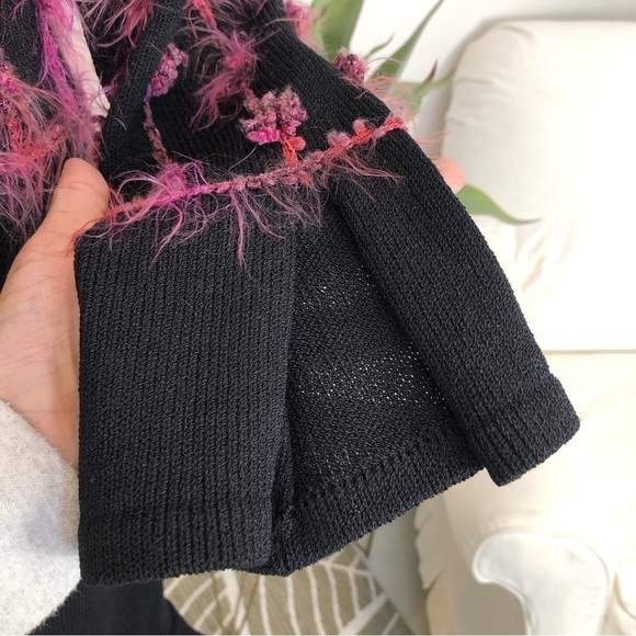 VINTAGE Egoiste black & pink feather blazer midi skirt suit size 4 - Picture 9 of 17